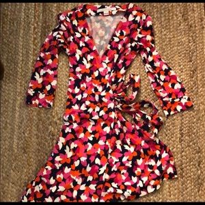 DVF Abstract Floral Wrap Dress